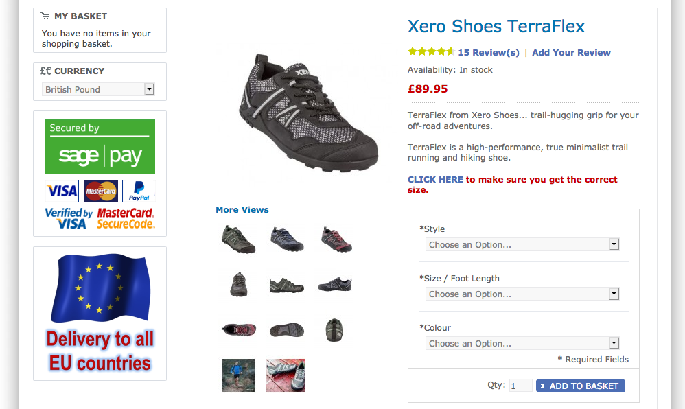 Xero Shoes Screengrab
