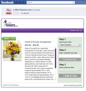 1-800 Flowers Facebook store