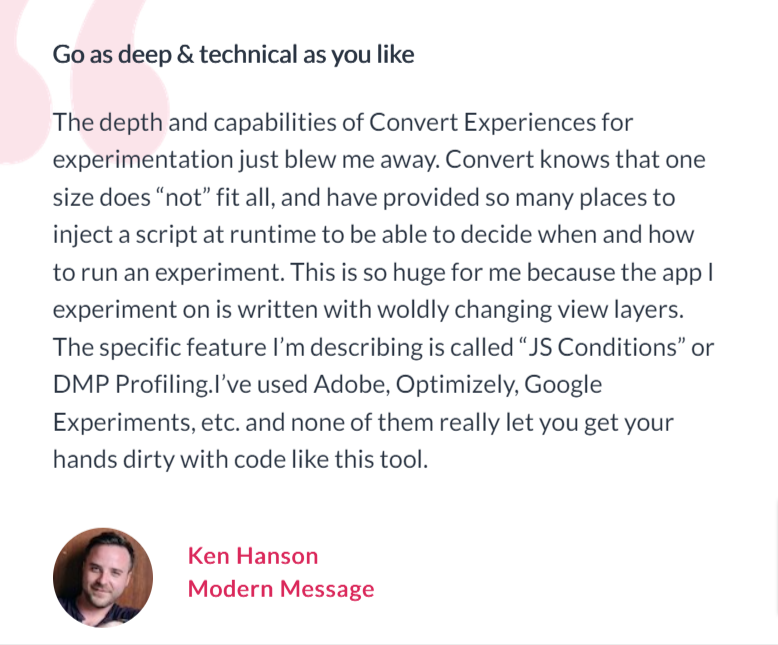 Convert experience review