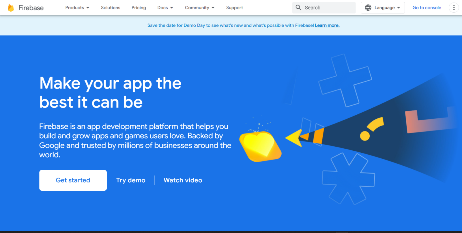 Firebase homepage
