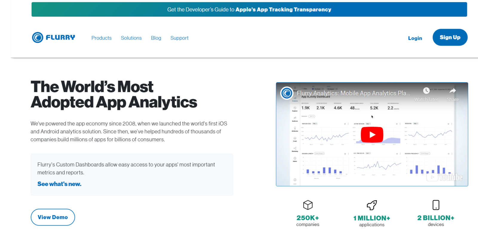 Flurry homepage