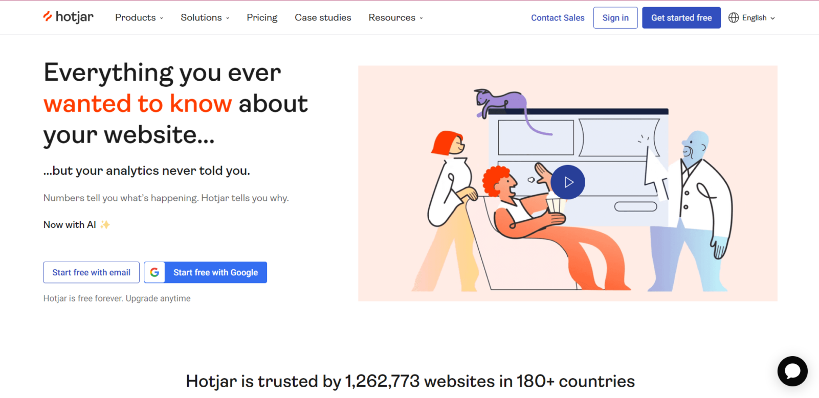 Hotjar home page