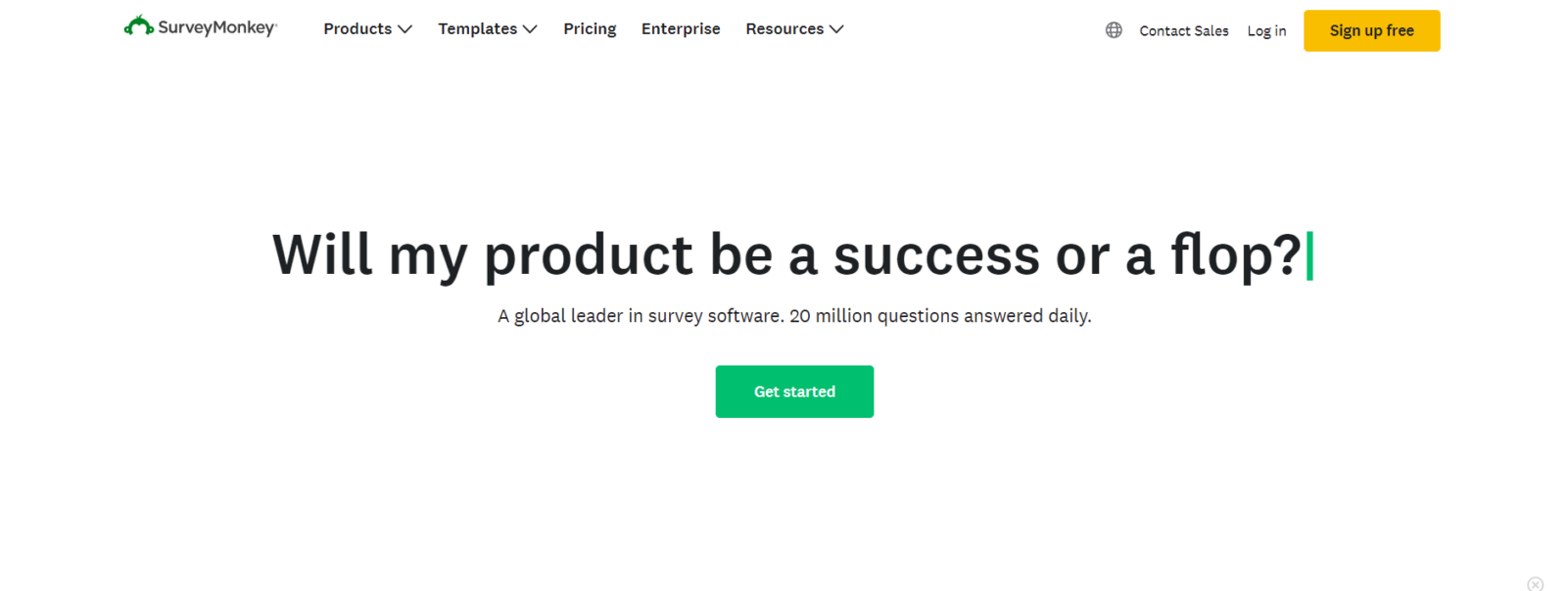 SurveyMonkey homepage