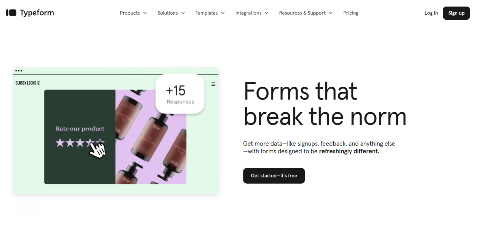 Typeform homepage
